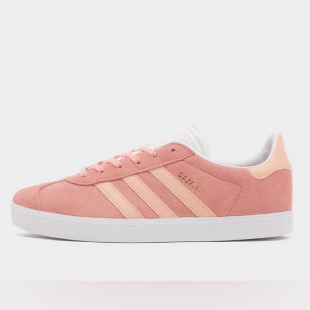 Adidas Gazelle J Pink and Peach Stripes Sneakers